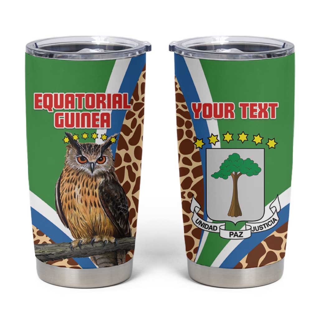 Personalised Equatorial Guinea Tumbler Cup Bubo Poensis With Coat Of Arms LT15