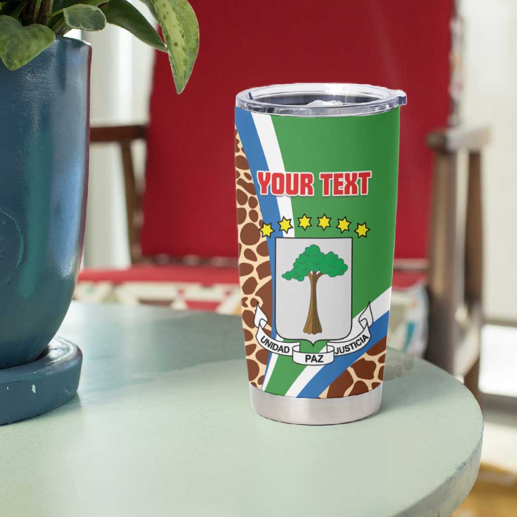 Personalised Equatorial Guinea Tumbler Cup Bubo Poensis With Coat Of Arms LT15