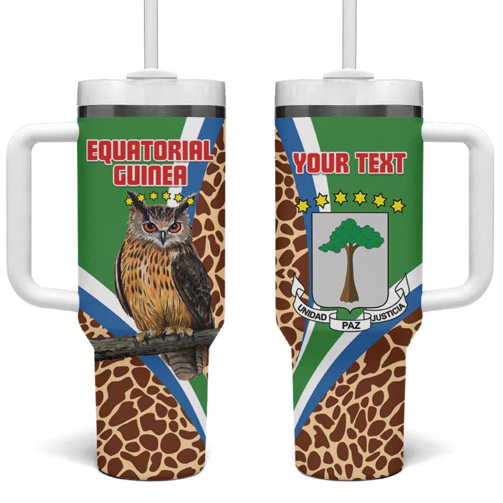 Personalised Equatorial Guinea Tumbler With Handle Bubo Poensis With Coat Of Arms LT15