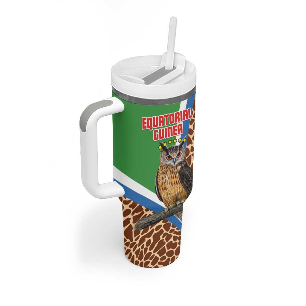 Personalised Equatorial Guinea Tumbler With Handle Bubo Poensis With Coat Of Arms LT15