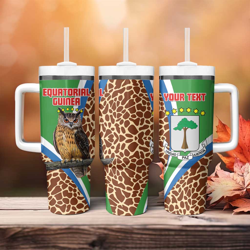Personalised Equatorial Guinea Tumbler With Handle Bubo Poensis With Coat Of Arms LT15