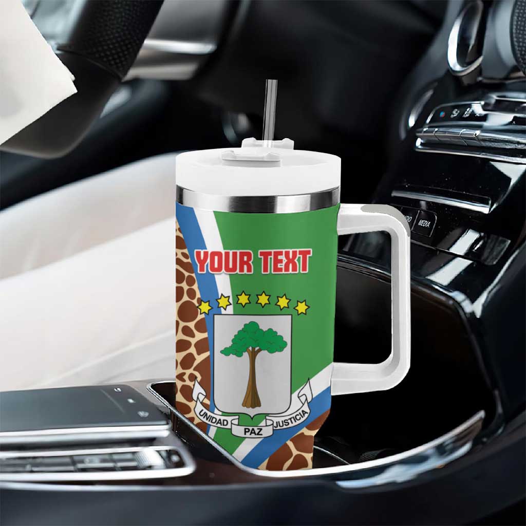 Personalised Equatorial Guinea Tumbler With Handle Bubo Poensis With Coat Of Arms LT15