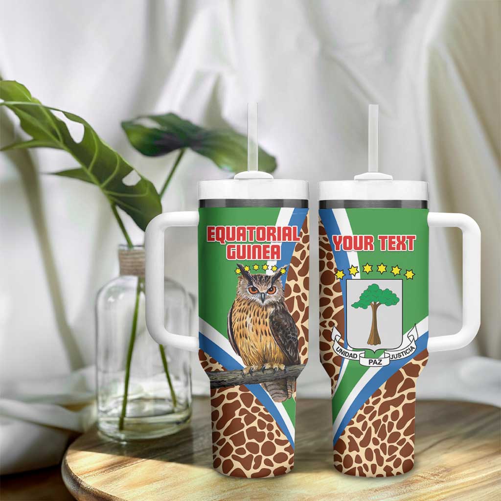 Personalised Equatorial Guinea Tumbler With Handle Bubo Poensis With Coat Of Arms LT15