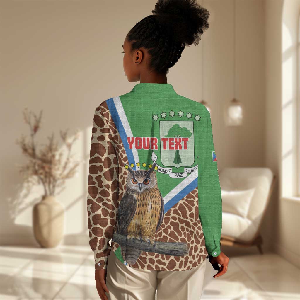 Personalised Equatorial Guinea Women Casual Shirt Bubo Poensis With Coat Of Arms LT15