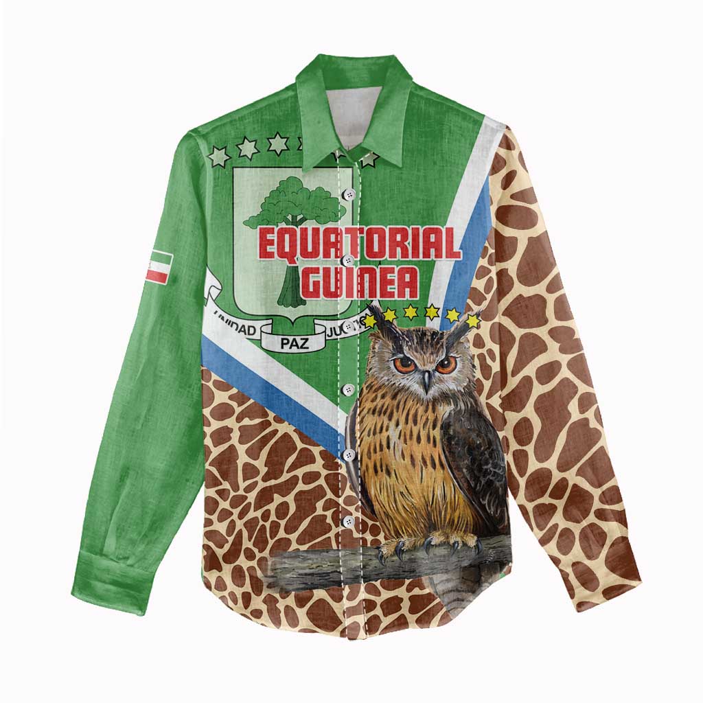 Personalised Equatorial Guinea Women Casual Shirt Bubo Poensis With Coat Of Arms LT15