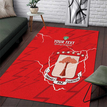 Custom Equatorial Guinea Football Area Rug Go Champions - Red Version LT15