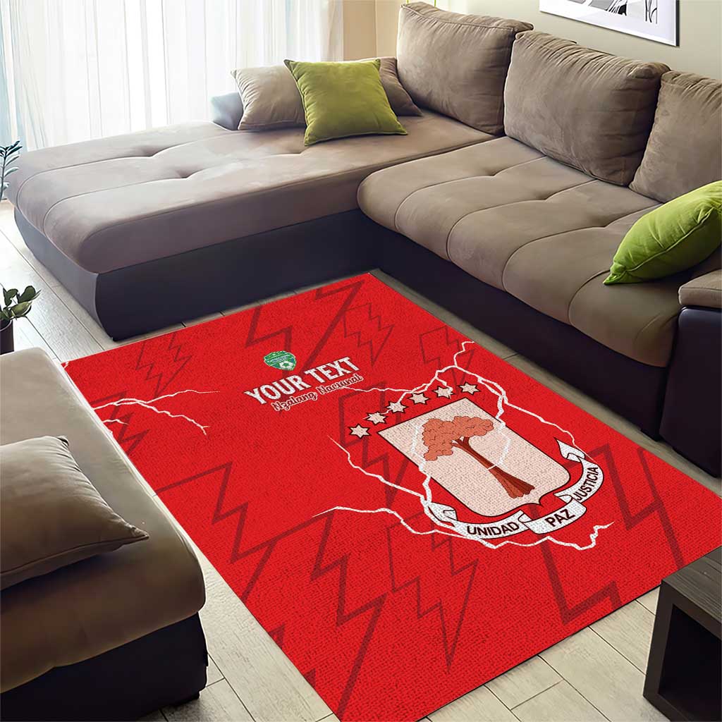 Custom Equatorial Guinea Football Area Rug Go Champions - Red Version LT15