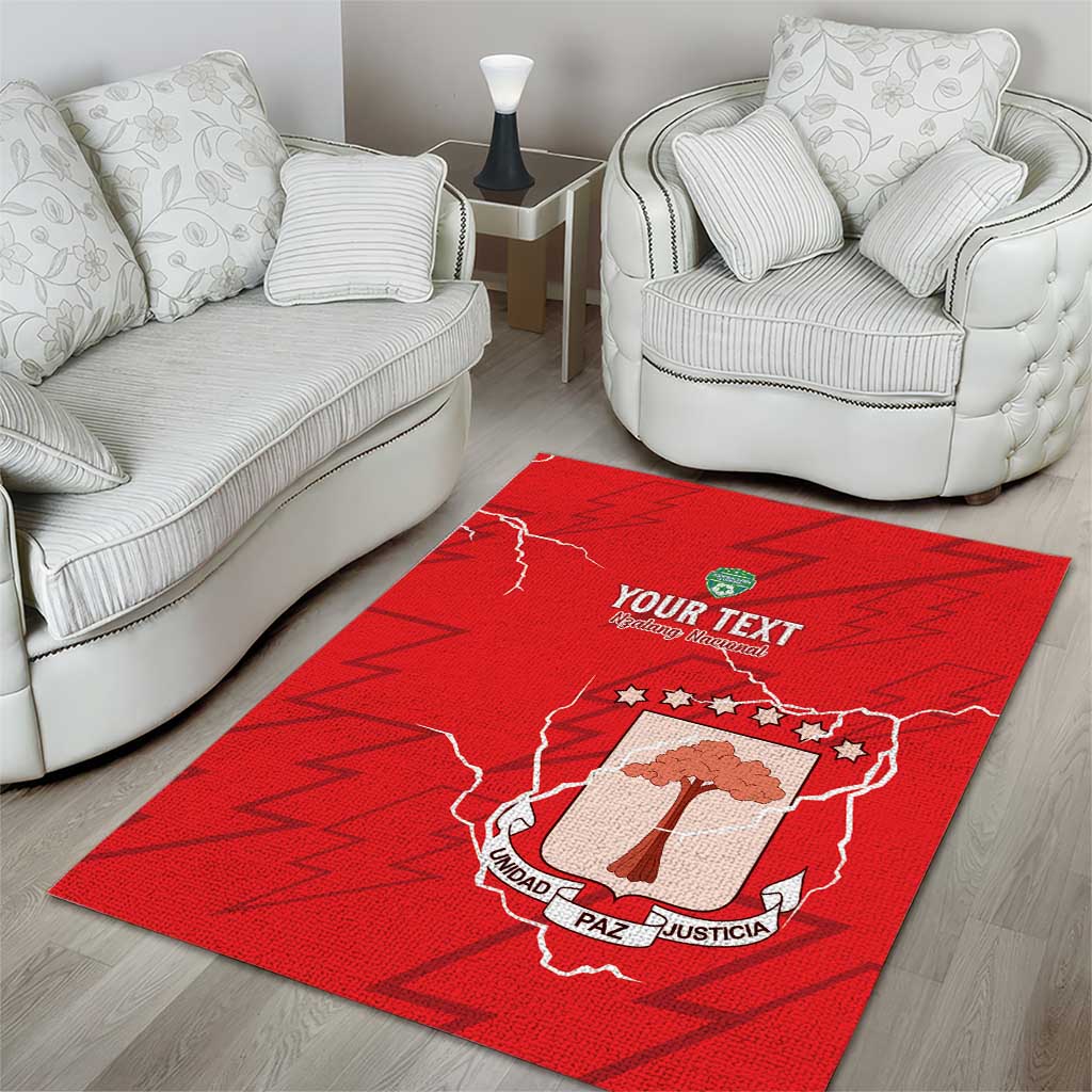 Custom Equatorial Guinea Football Area Rug Go Champions - Red Version LT15