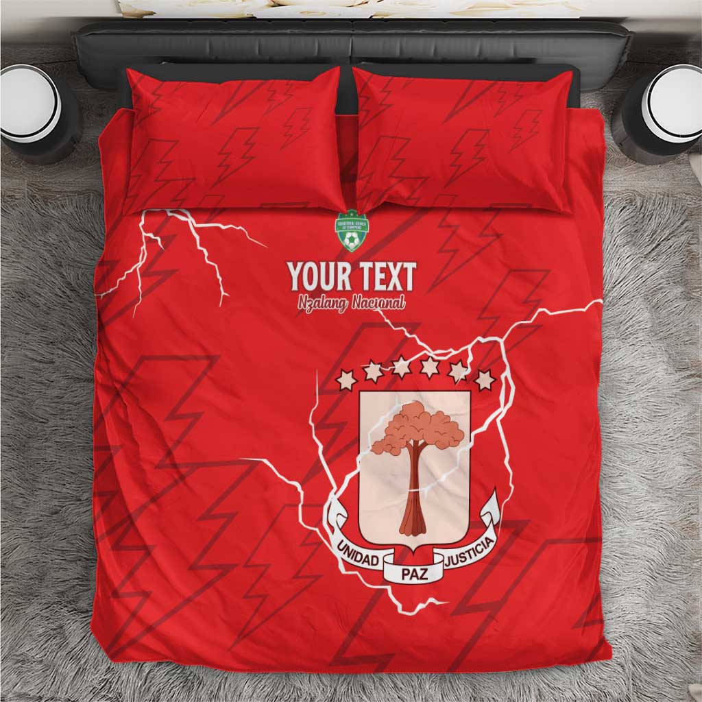 Custom Equatorial Guinea Football Bedding Set Go Champions - Red Version LT15