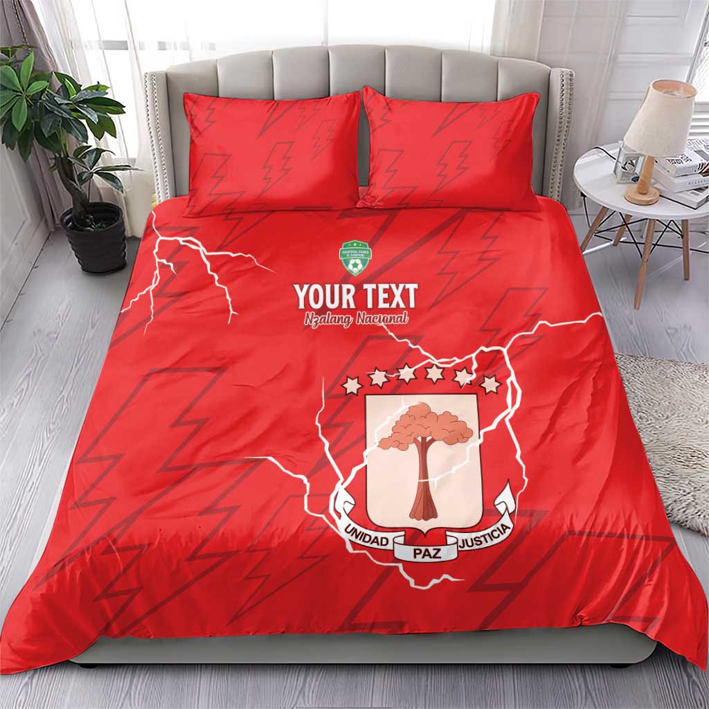 Custom Equatorial Guinea Football Bedding Set Go Champions - Red Version LT15