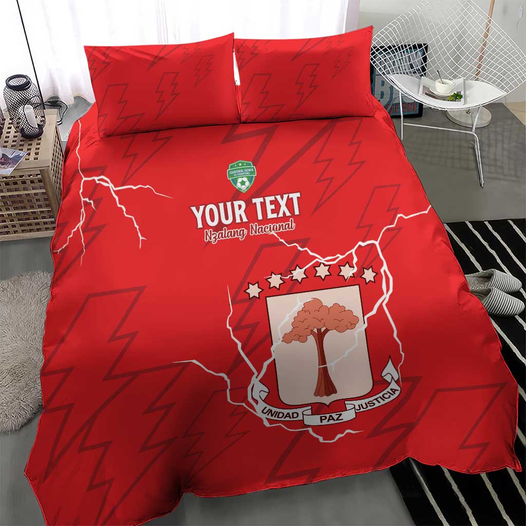Custom Equatorial Guinea Football Bedding Set Go Champions - Red Version LT15