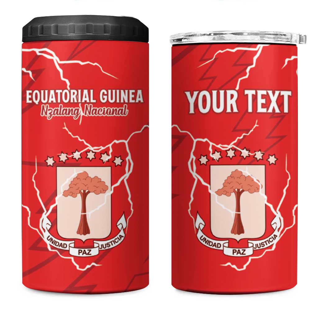 Custom Equatorial Guinea Football 4 in 1 Can Cooler Tumbler Go Champions - Red Version LT15