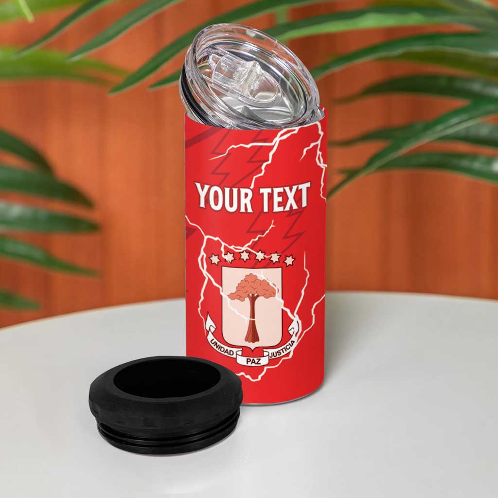 Custom Equatorial Guinea Football 4 in 1 Can Cooler Tumbler Go Champions - Red Version LT15