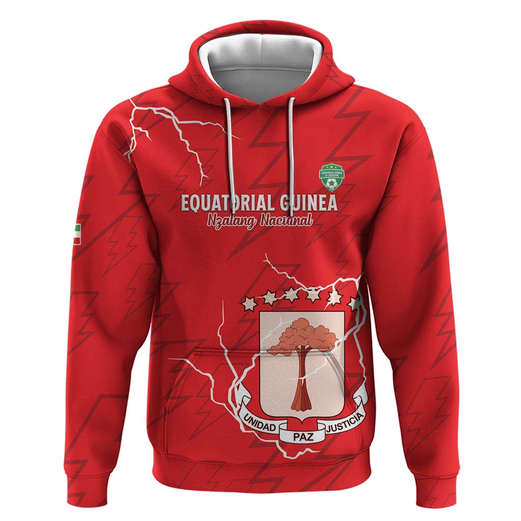 Custom Equatorial Guinea Football Hoodie Allez Nzalang Nacional - Red Version LT15