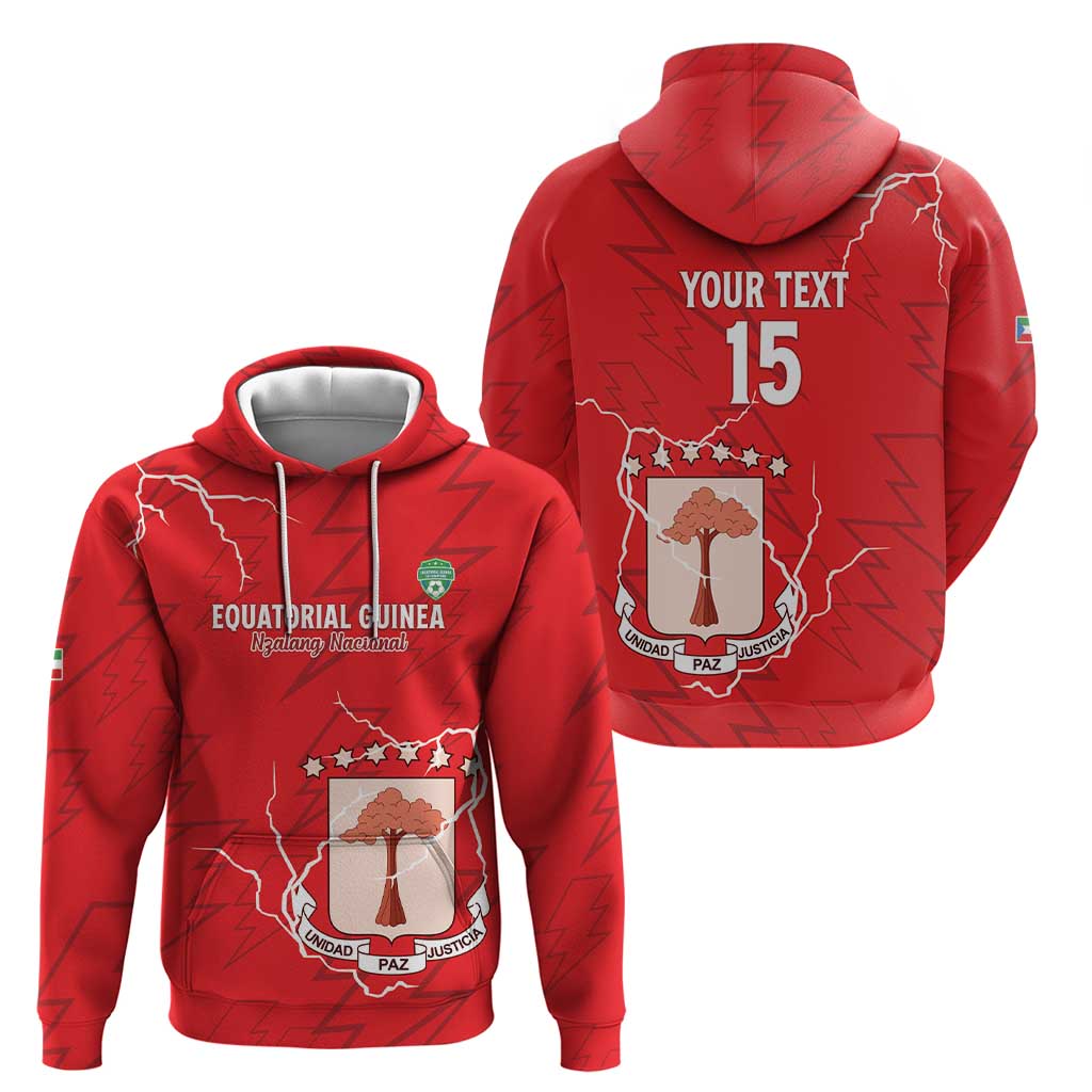 Custom Equatorial Guinea Football Hoodie Allez Nzalang Nacional - Red Version LT15