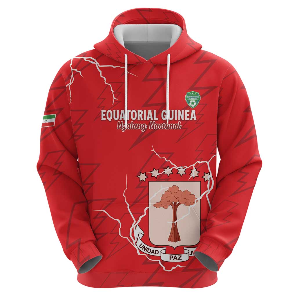 Custom Equatorial Guinea Football Hoodie Allez Nzalang Nacional - Red Version LT15