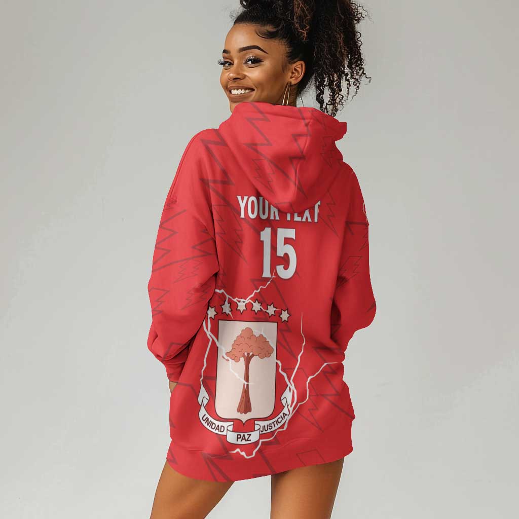 Custom Equatorial Guinea Football Hoodie Dress Go Champions - Red Version LT15