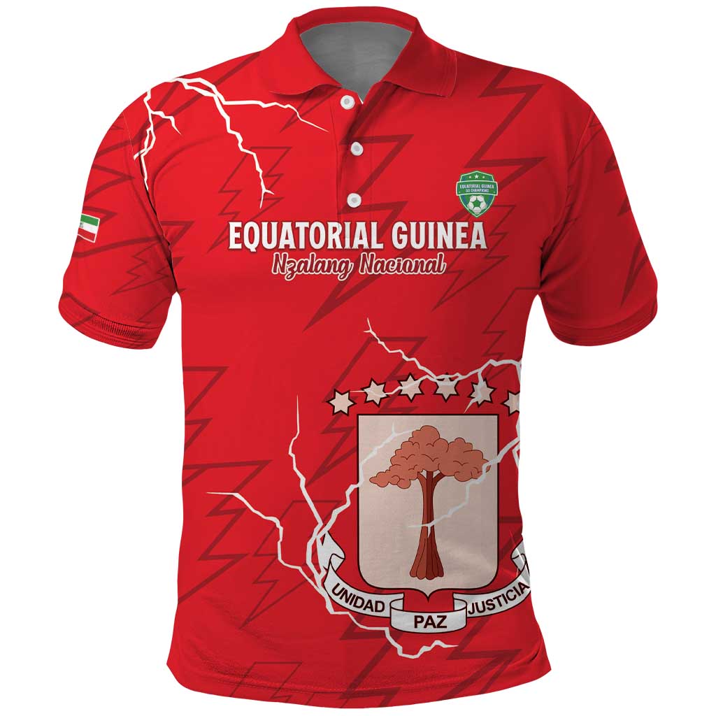 Custom Equatorial Guinea Football Polo Shirt Allez Nzalang Nacional - Red Version LT15