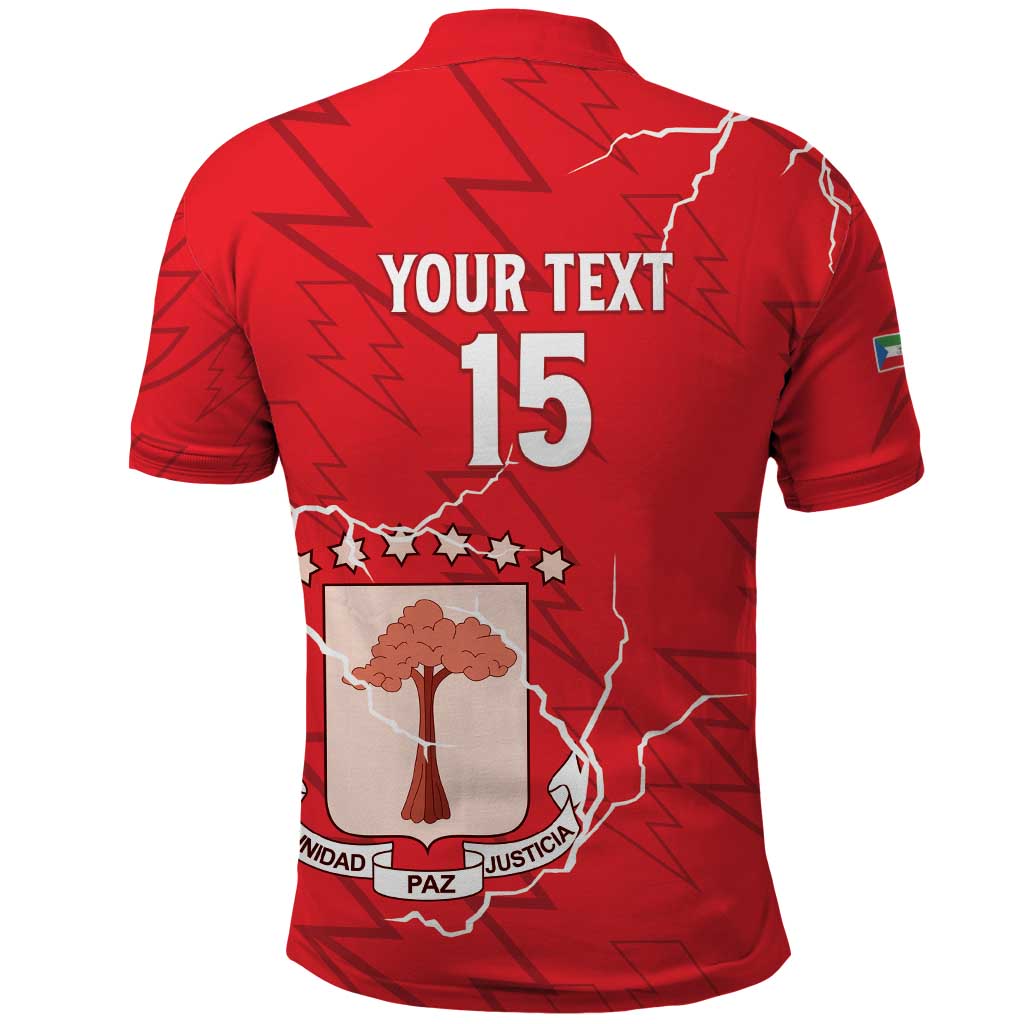 Custom Equatorial Guinea Football Polo Shirt Allez Nzalang Nacional - Red Version LT15