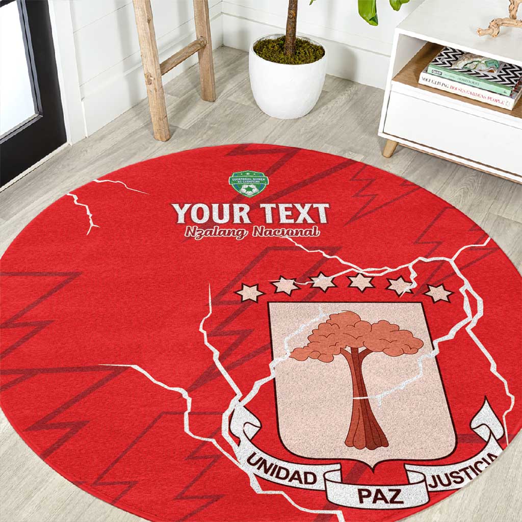 Custom Equatorial Guinea Football Round Carpet Go Champions - Red Version LT15