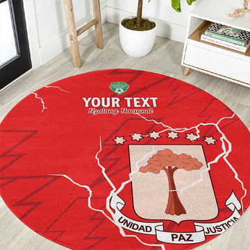 Custom Equatorial Guinea Football Round Carpet Go Champions - Red Version LT15