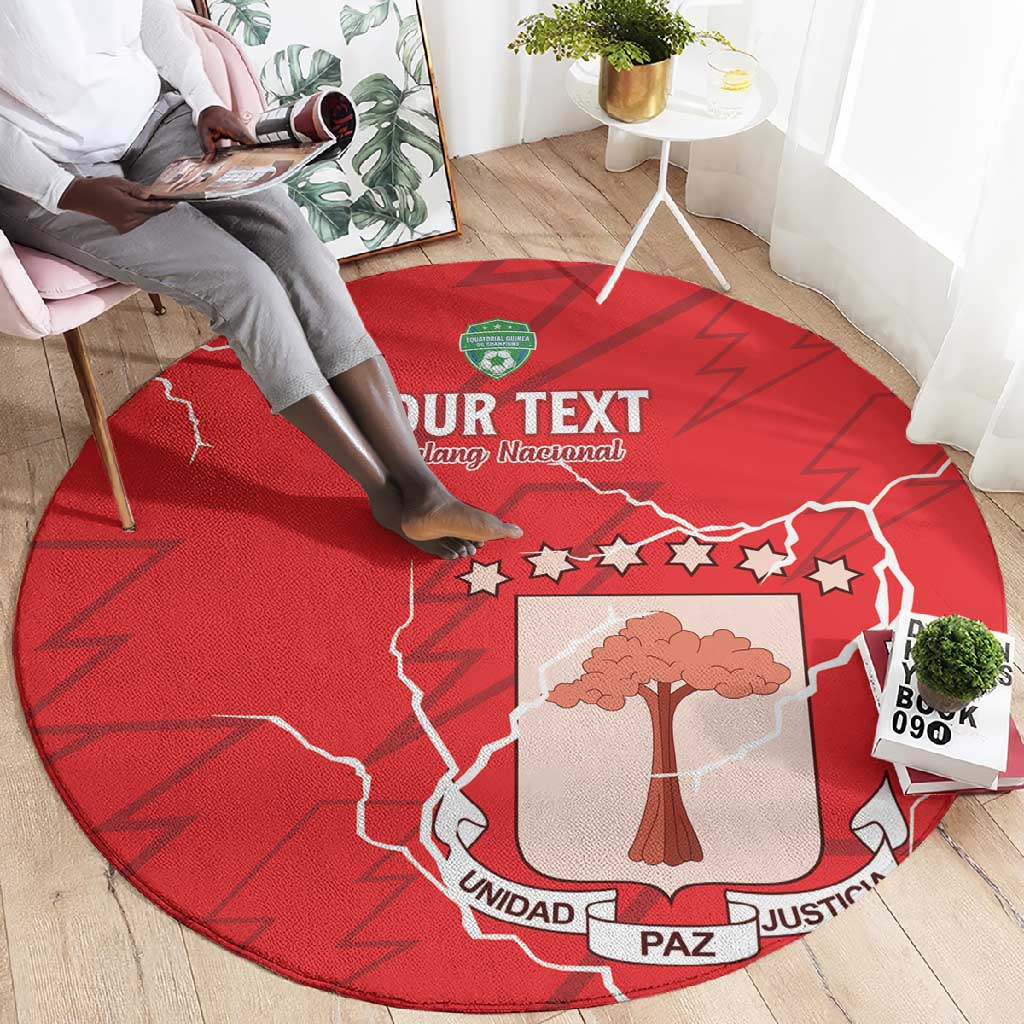 Custom Equatorial Guinea Football Round Carpet Go Champions - Red Version LT15