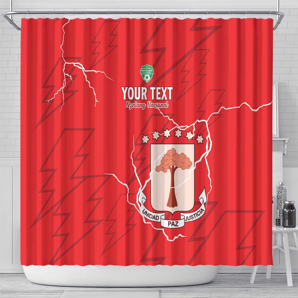 Custom Equatorial Guinea Football Shower Curtain Allez Nzalang Nacional - Red Version LT15