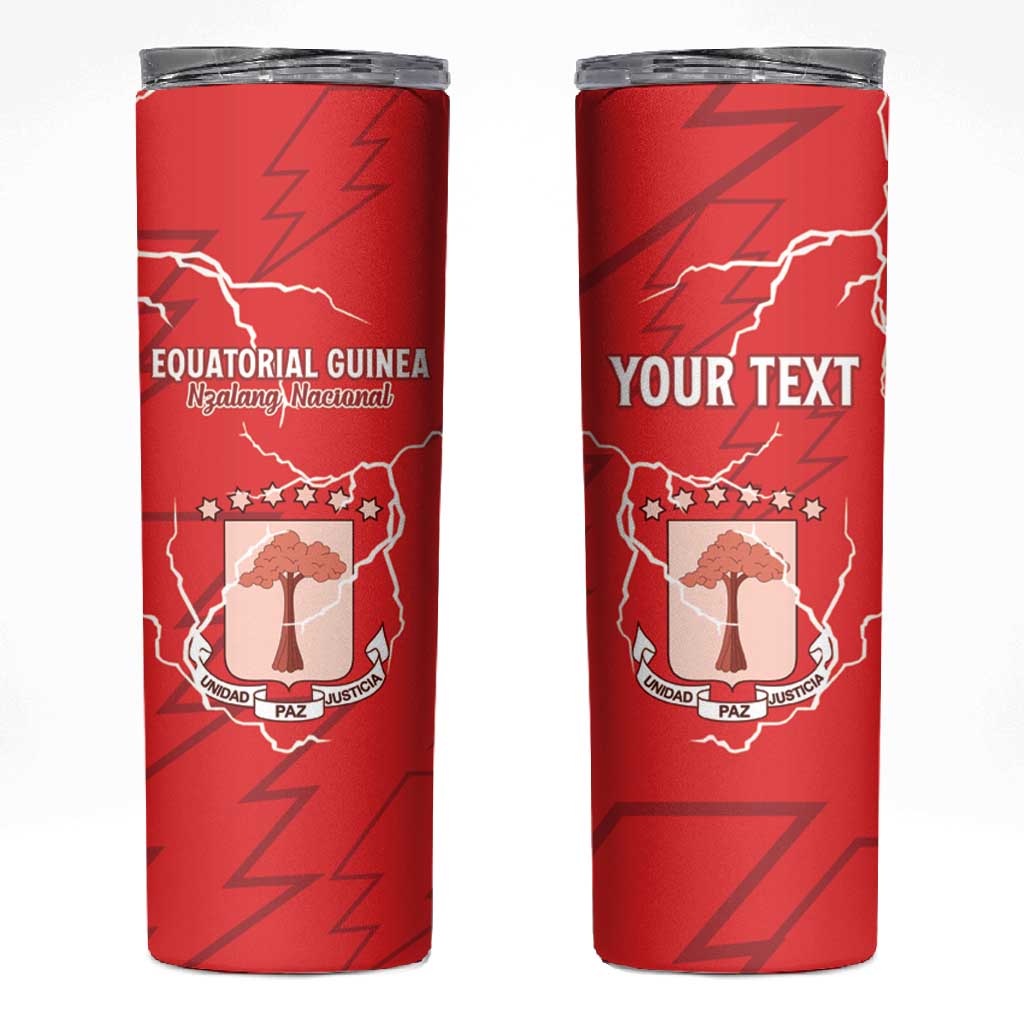 Custom Equatorial Guinea Football Skinny Tumbler Go Champions - Red Version LT15
