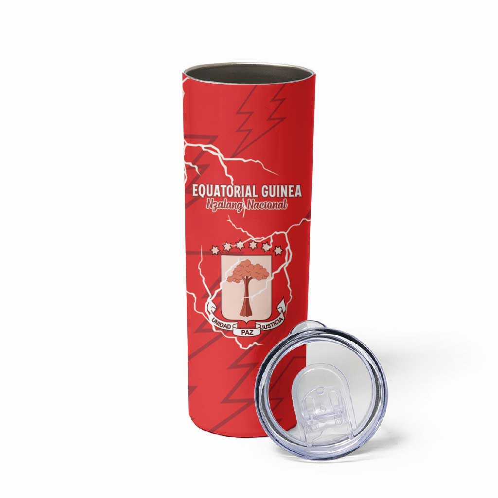 Custom Equatorial Guinea Football Skinny Tumbler Go Champions - Red Version LT15