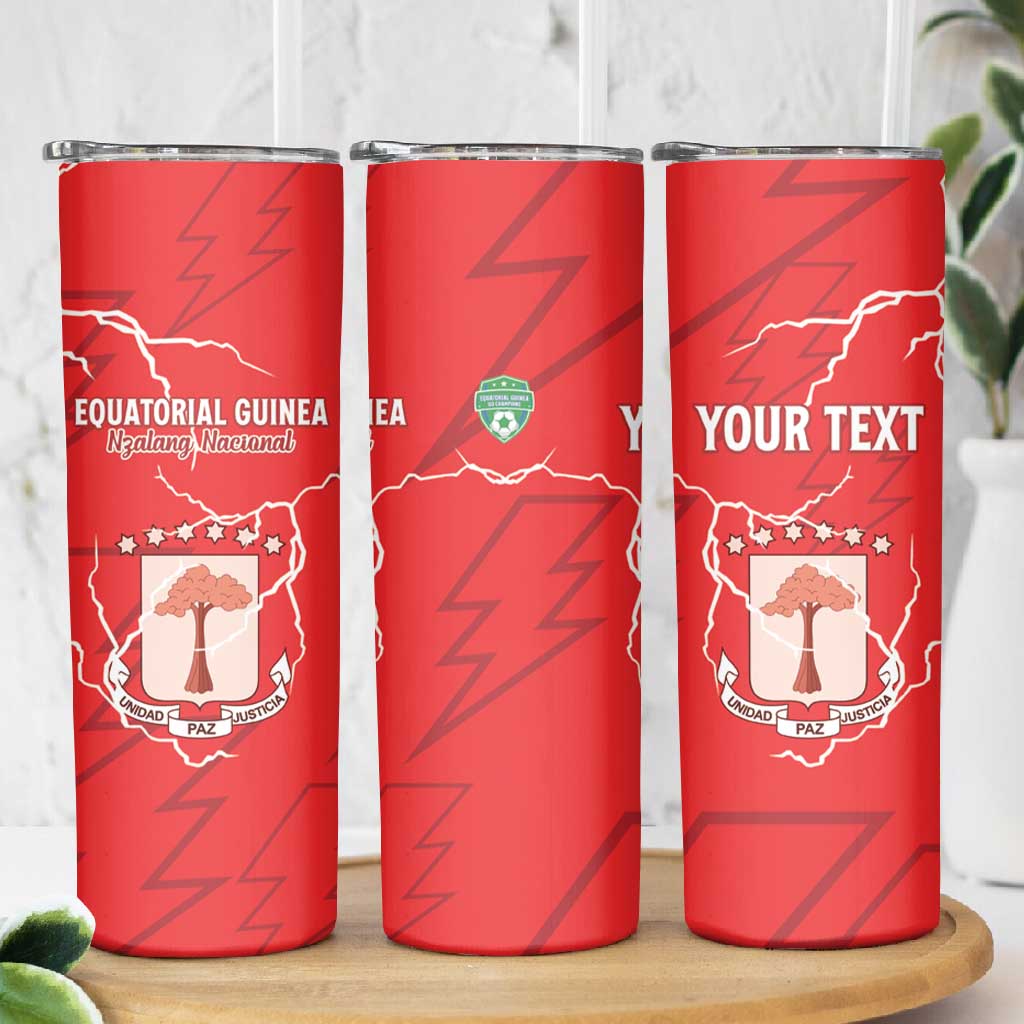 Custom Equatorial Guinea Football Skinny Tumbler Go Champions - Red Version LT15