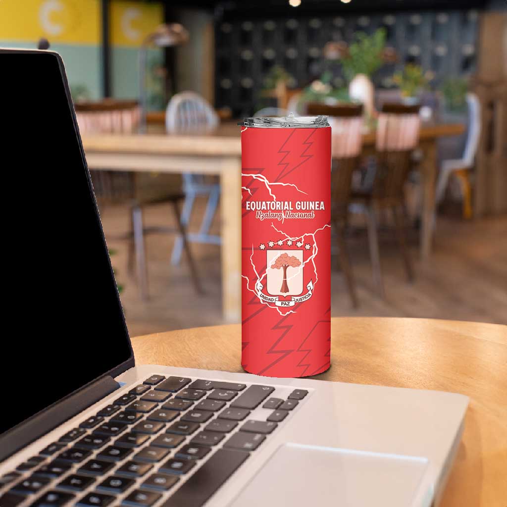 Custom Equatorial Guinea Football Skinny Tumbler Go Champions - Red Version LT15