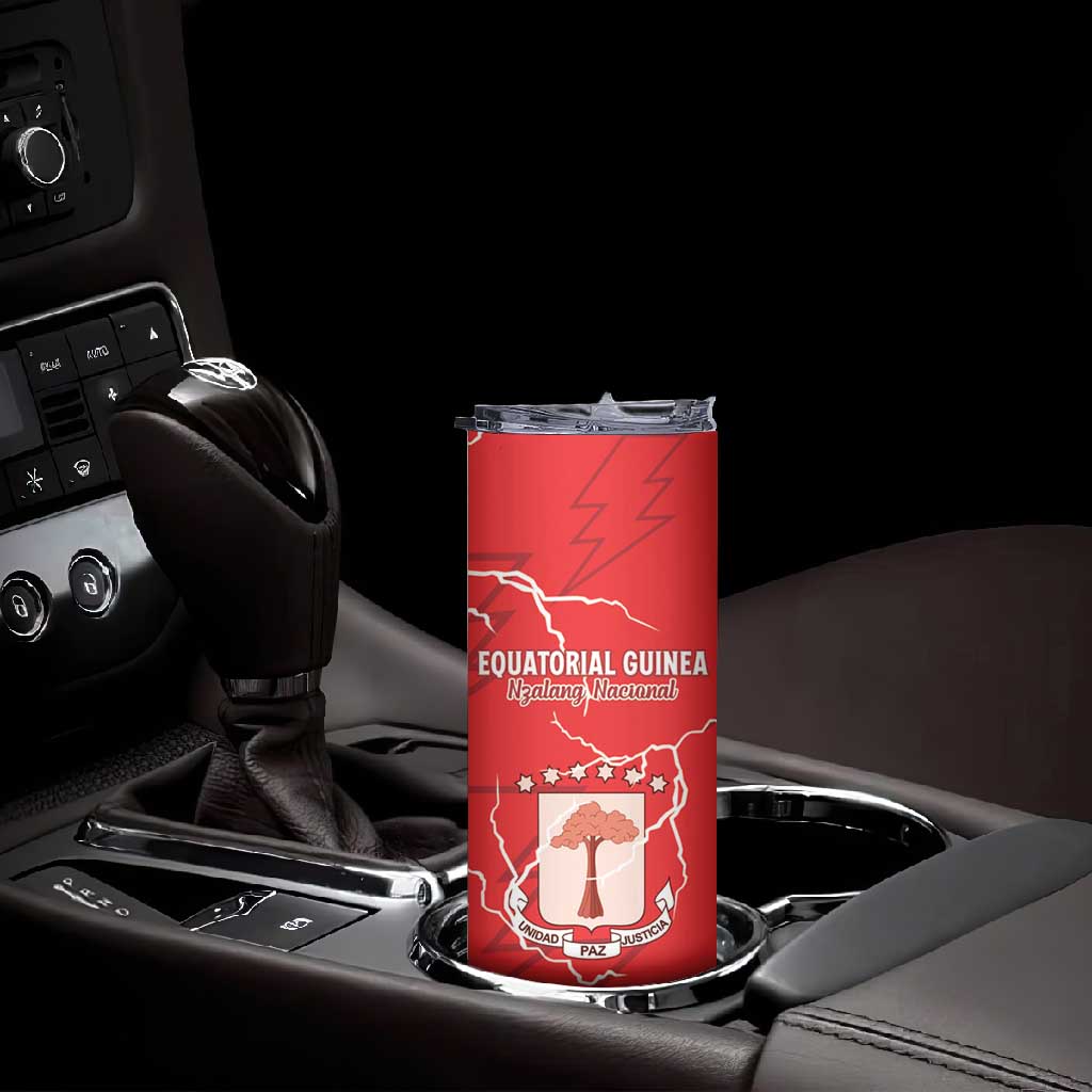 Custom Equatorial Guinea Football Skinny Tumbler Go Champions - Red Version LT15