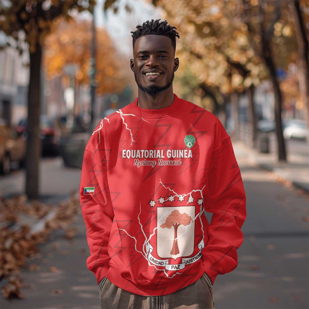 Custom Equatorial Guinea Football Sweatshirt Go Champions - Red Version LT15