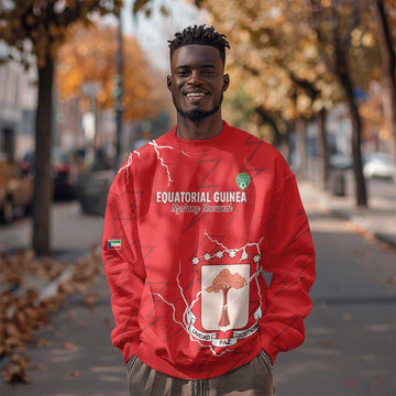 Custom Equatorial Guinea Football Sweatshirt Go Champions - Red Version LT15