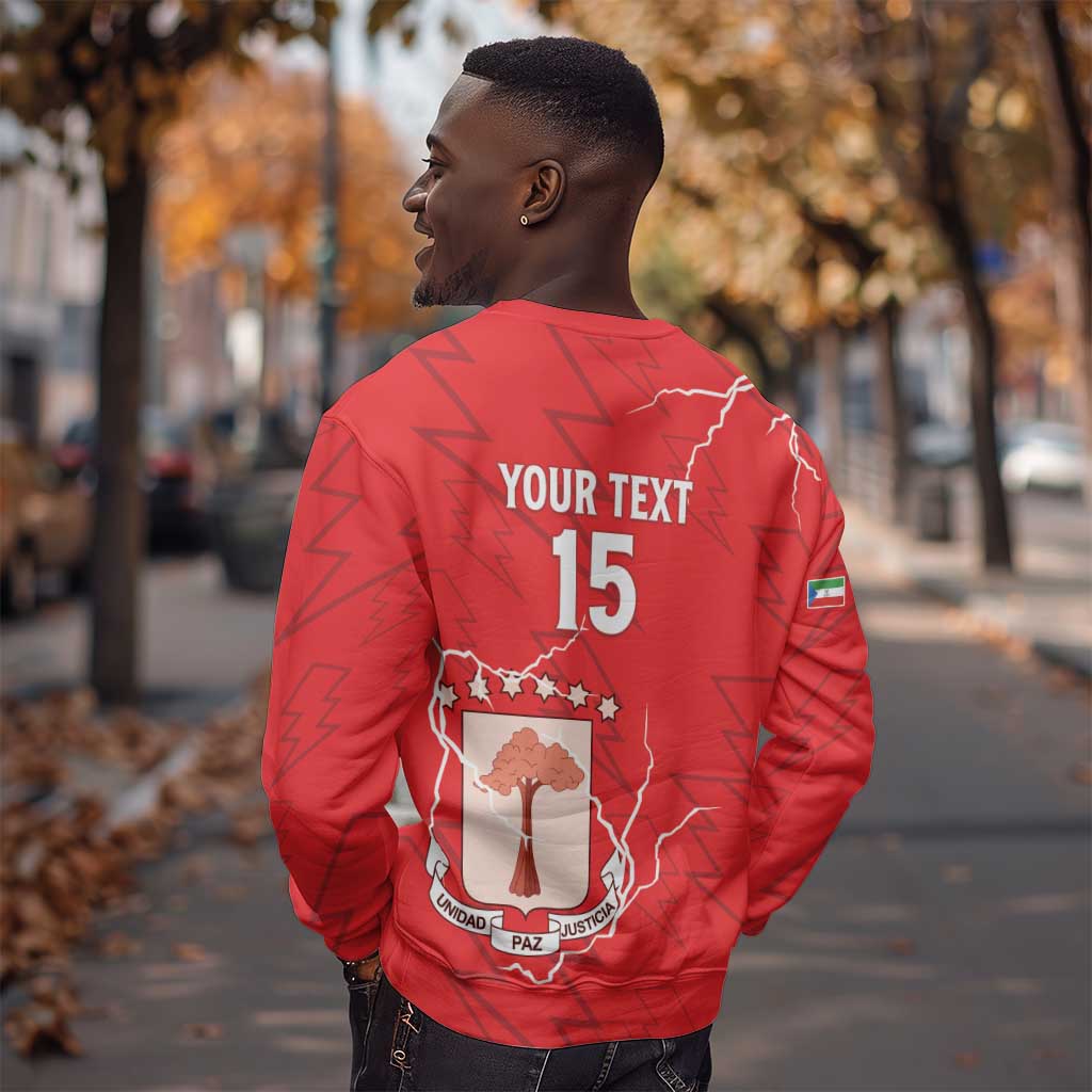 Custom Equatorial Guinea Football Sweatshirt Go Champions - Red Version LT15
