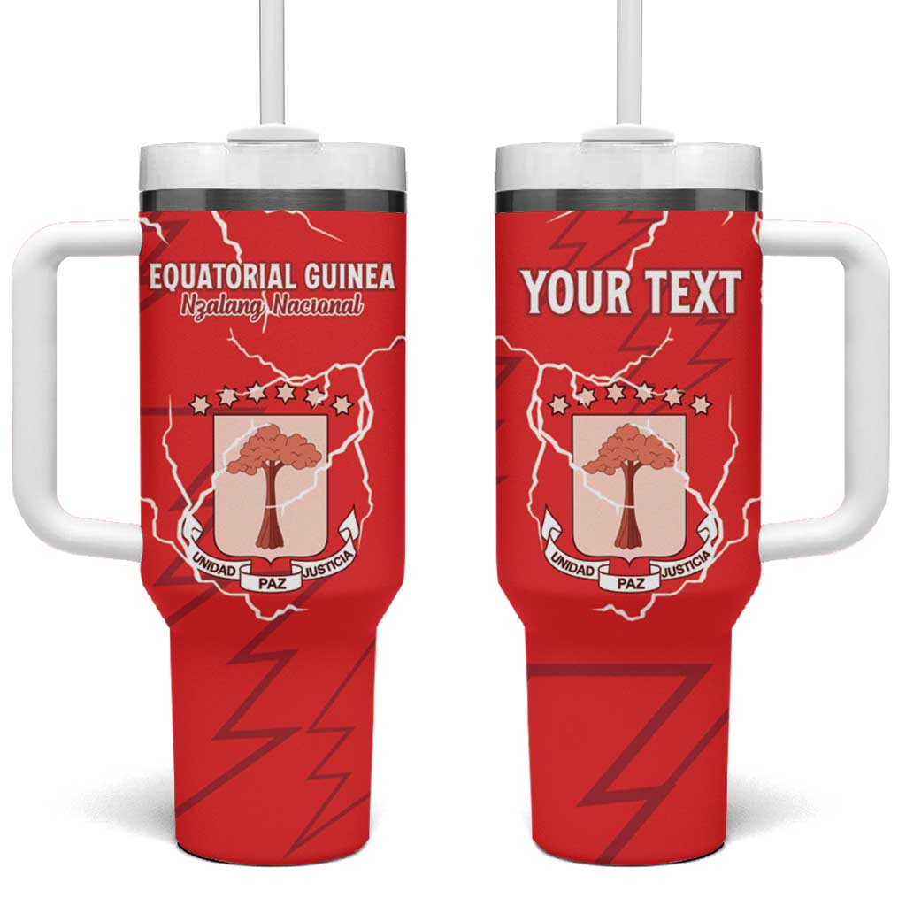 Custom Equatorial Guinea Football Tumbler With Handle Go Champions - Red Version LT15