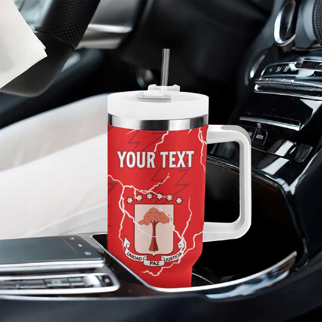 Custom Equatorial Guinea Football Tumbler With Handle Go Champions - Red Version LT15