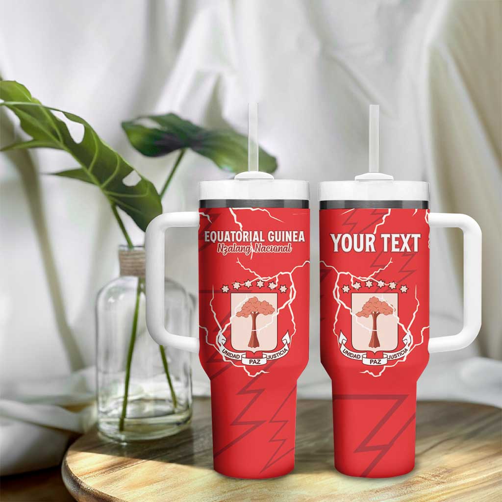 Custom Equatorial Guinea Football Tumbler With Handle Go Champions - Red Version LT15