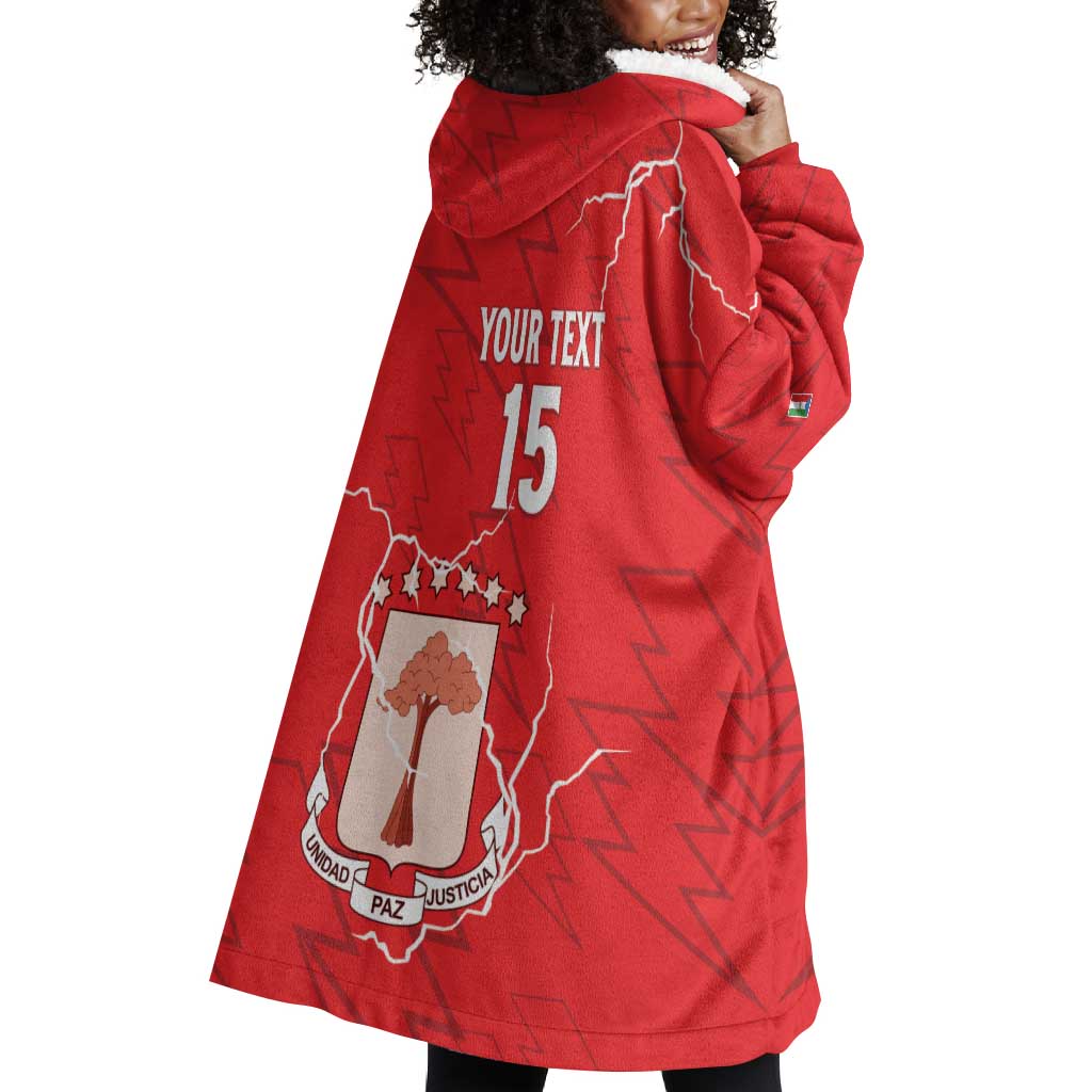 Custom Equatorial Guinea Football Wearable Blanket Hoodie Go Champions - Red Version LT15