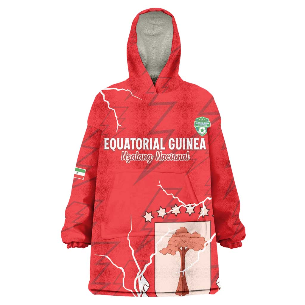 Custom Equatorial Guinea Football Wearable Blanket Hoodie Go Champions - Red Version LT15