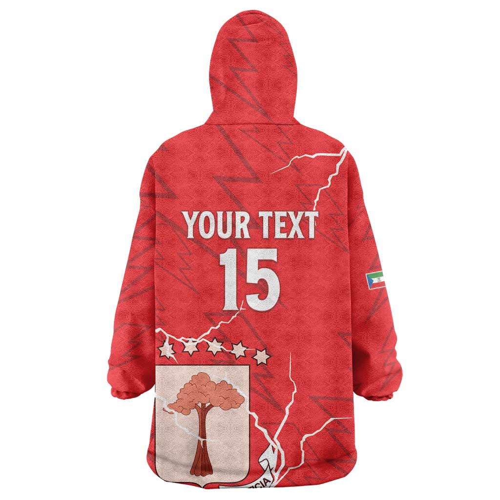 Custom Equatorial Guinea Football Wearable Blanket Hoodie Go Champions - Red Version LT15