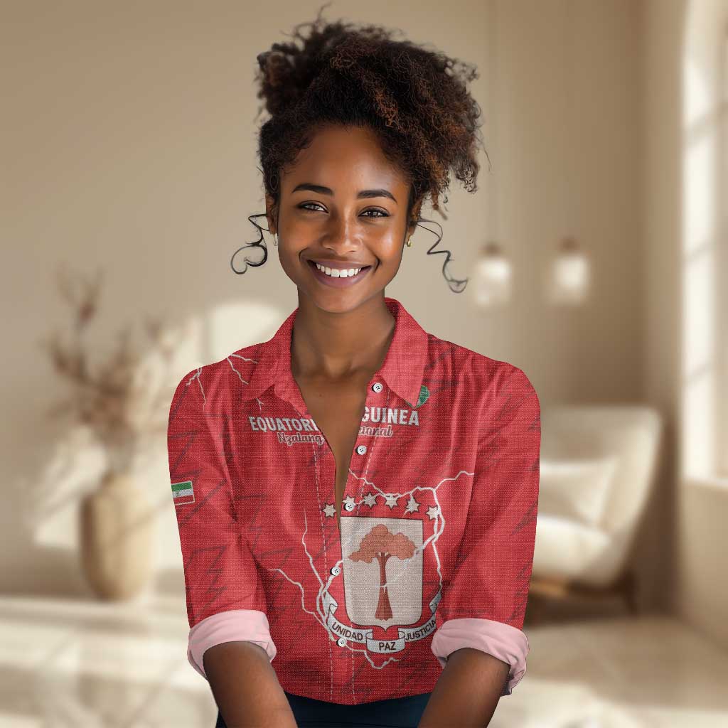 Custom Equatorial Guinea Football Women Casual Shirt Go Champions - Red Version LT15