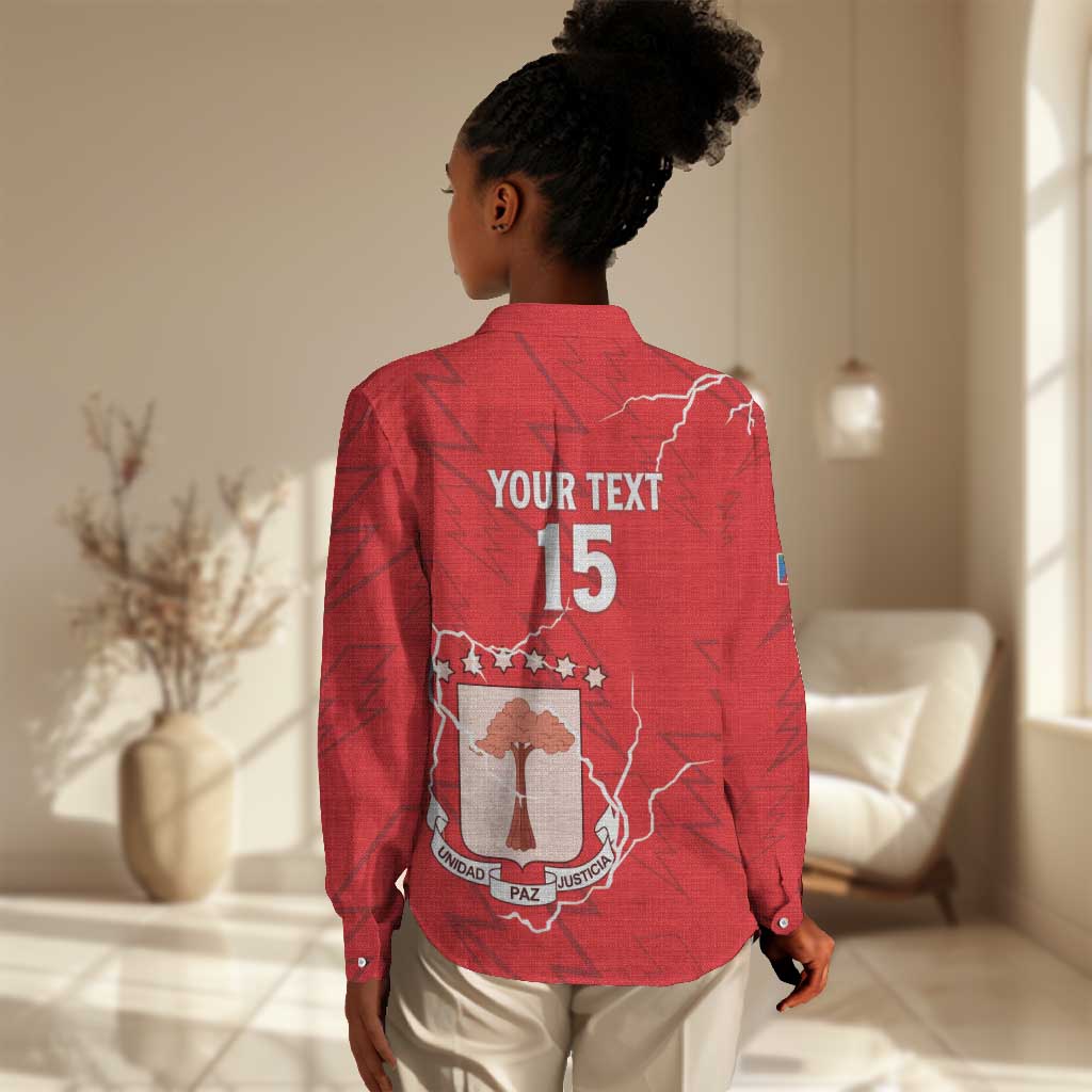 Custom Equatorial Guinea Football Women Casual Shirt Go Champions - Red Version LT15