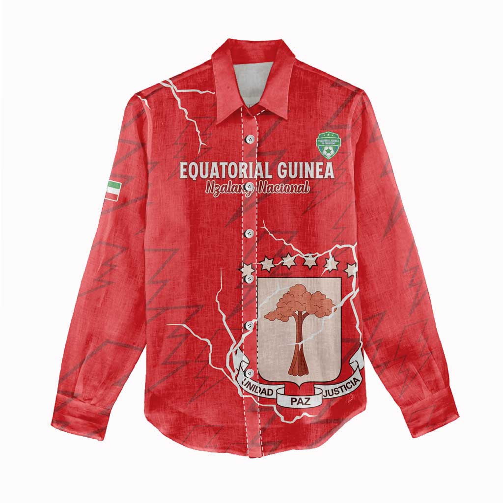 Custom Equatorial Guinea Football Women Casual Shirt Go Champions - Red Version LT15