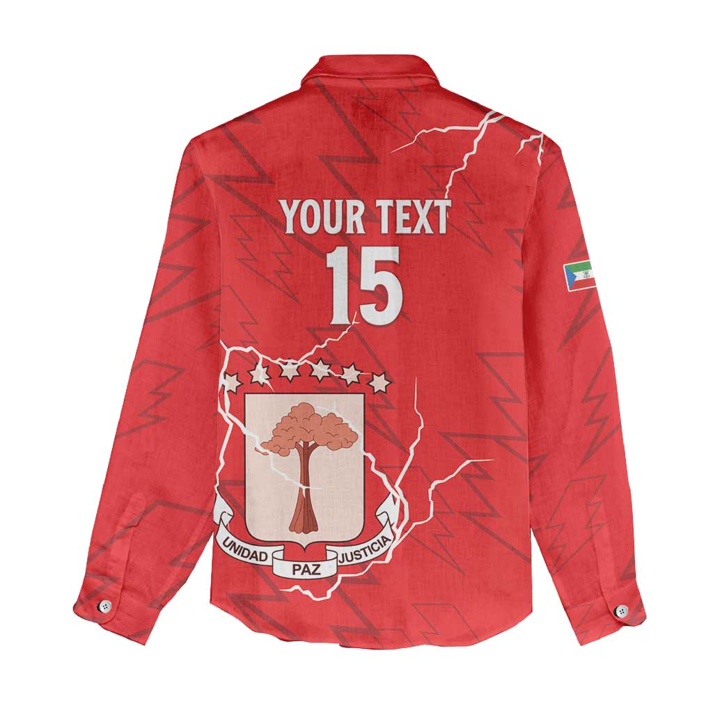 Custom Equatorial Guinea Football Women Casual Shirt Go Champions - Red Version LT15