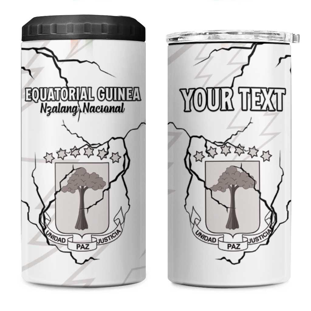 Custom Equatorial Guinea Football 4 in 1 Can Cooler Tumbler Go Champions - White Version LT15
