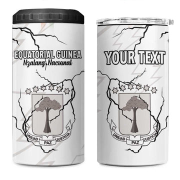 Custom Equatorial Guinea Football 4 in 1 Can Cooler Tumbler Go Champions - White Version LT15