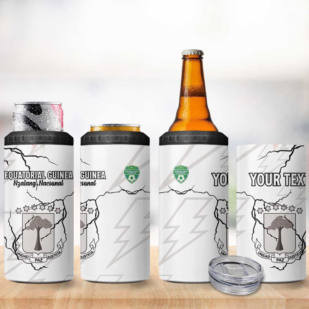 Custom Equatorial Guinea Football 4 in 1 Can Cooler Tumbler Go Champions - White Version LT15
