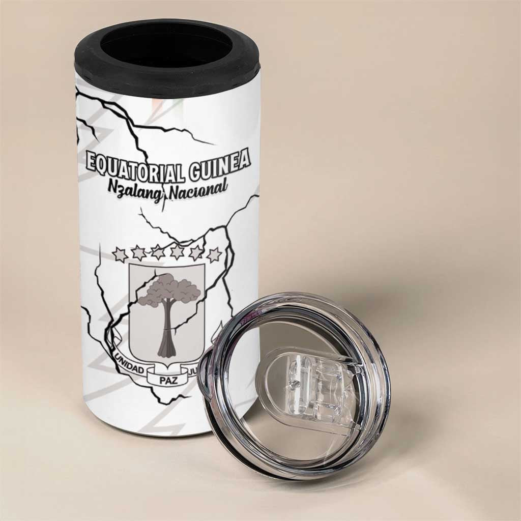Custom Equatorial Guinea Football 4 in 1 Can Cooler Tumbler Go Champions - White Version LT15