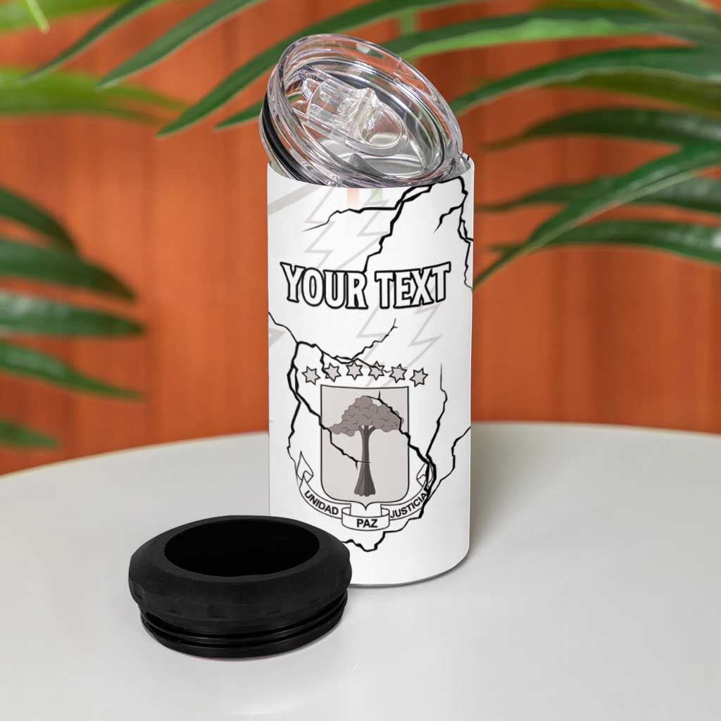 Custom Equatorial Guinea Football 4 in 1 Can Cooler Tumbler Go Champions - White Version LT15